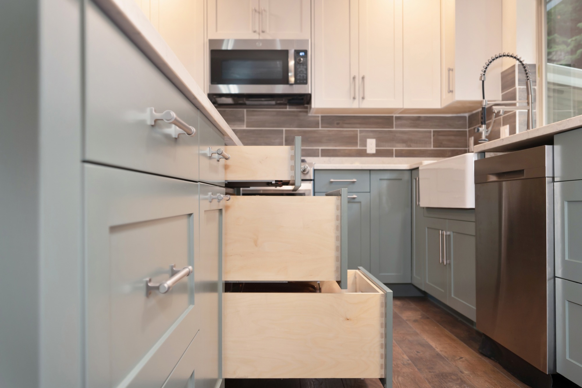 Sage Green Island Kitchen detail 2