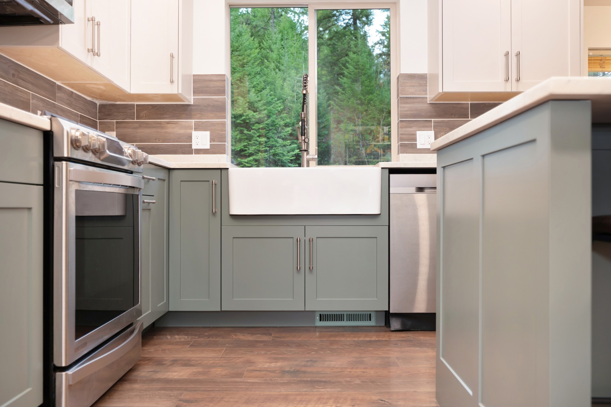 Sage Green Island Kitchen detail 3