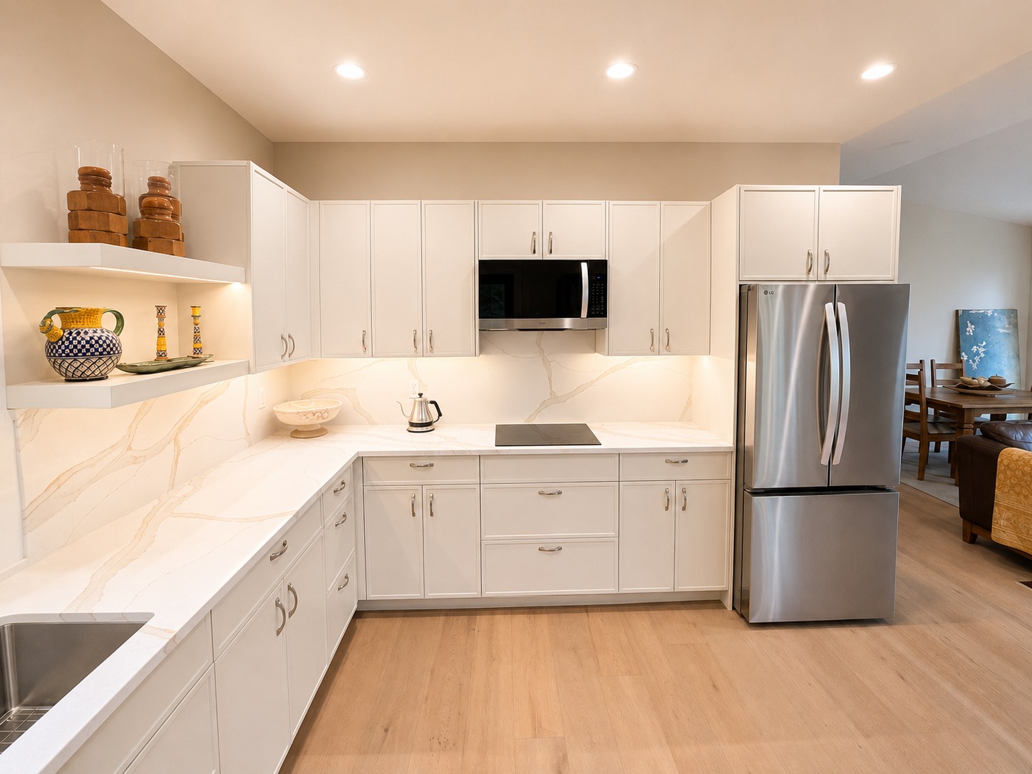 White micro Shaker Kitchen detail 1