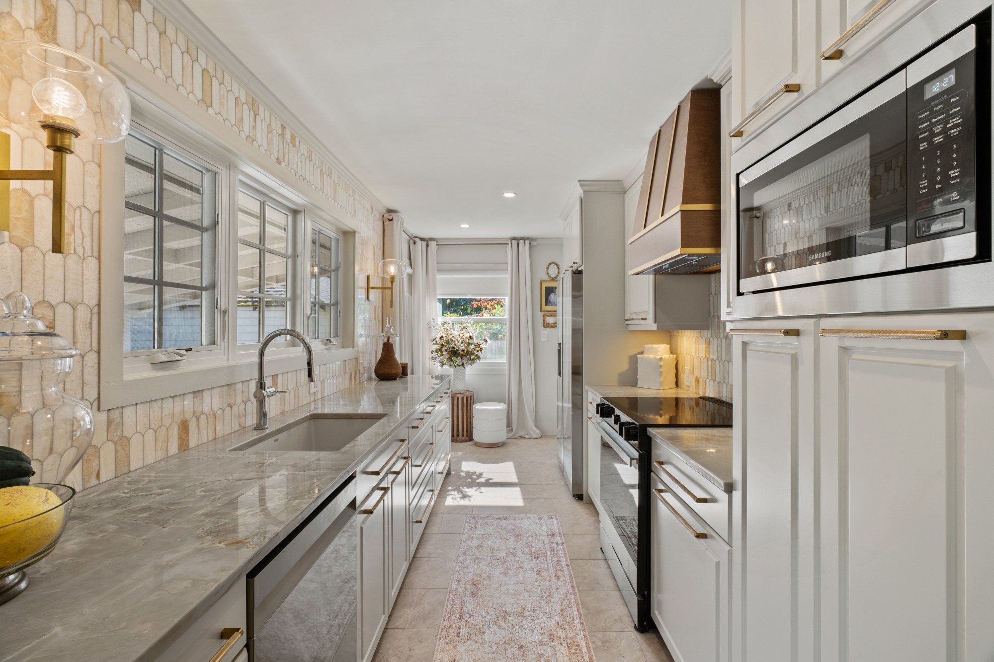 White Galley Kitchen detail 1